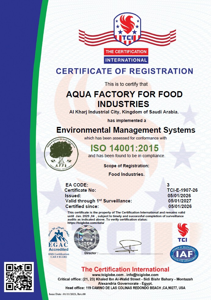 Aqua Factory ISO14001