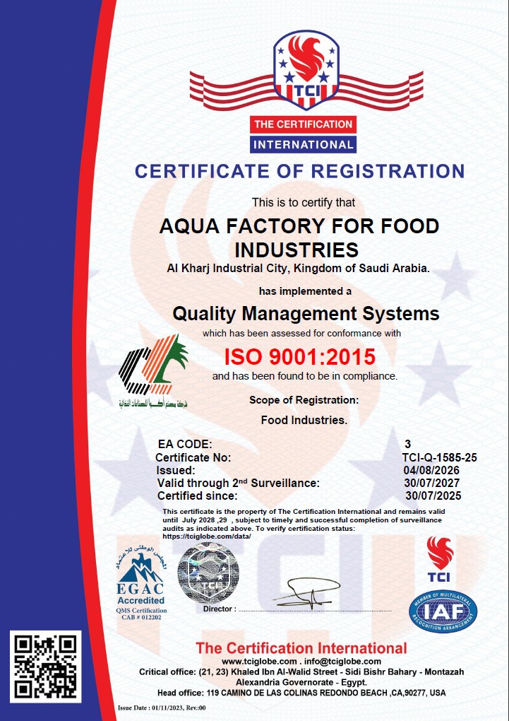 Aqua Factory ISO 9001